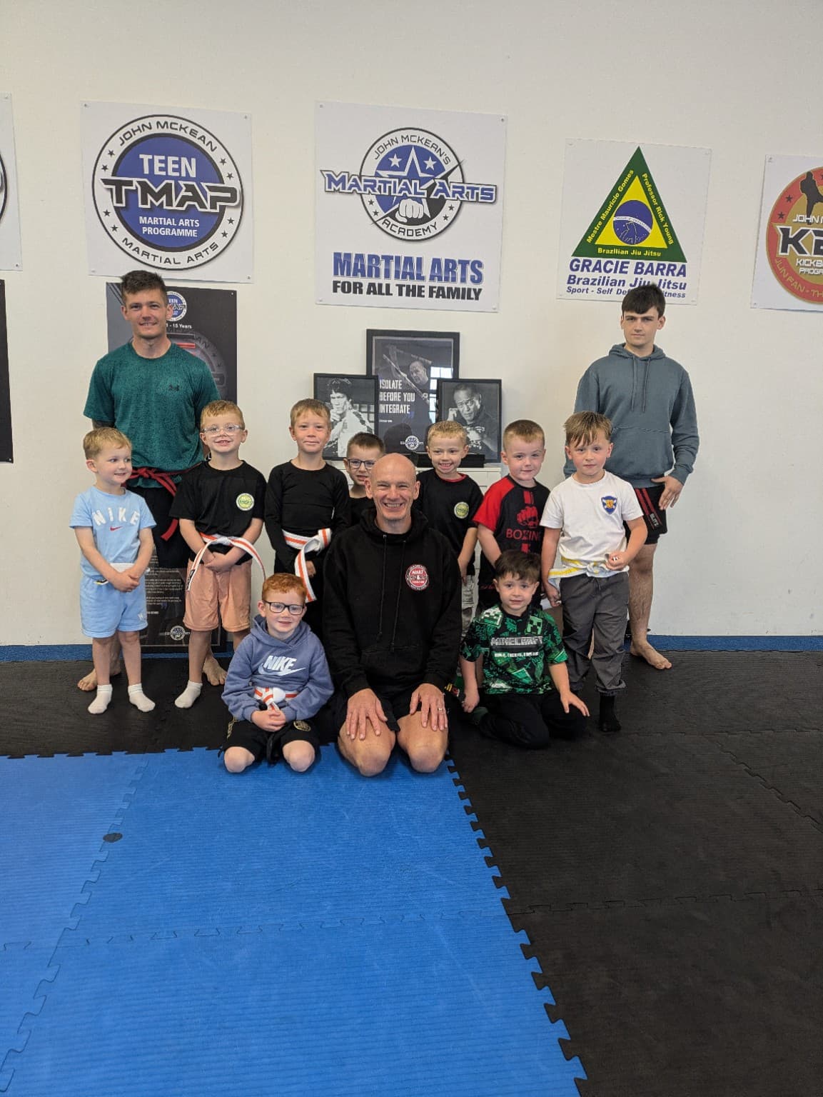 John McKean with the Mini Martial Arts class